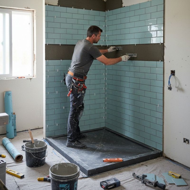 Tile Shower Floor Installation in Alpharetta, GA