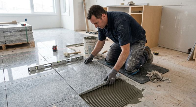 Granite Floor Installation in Overland Park, KS