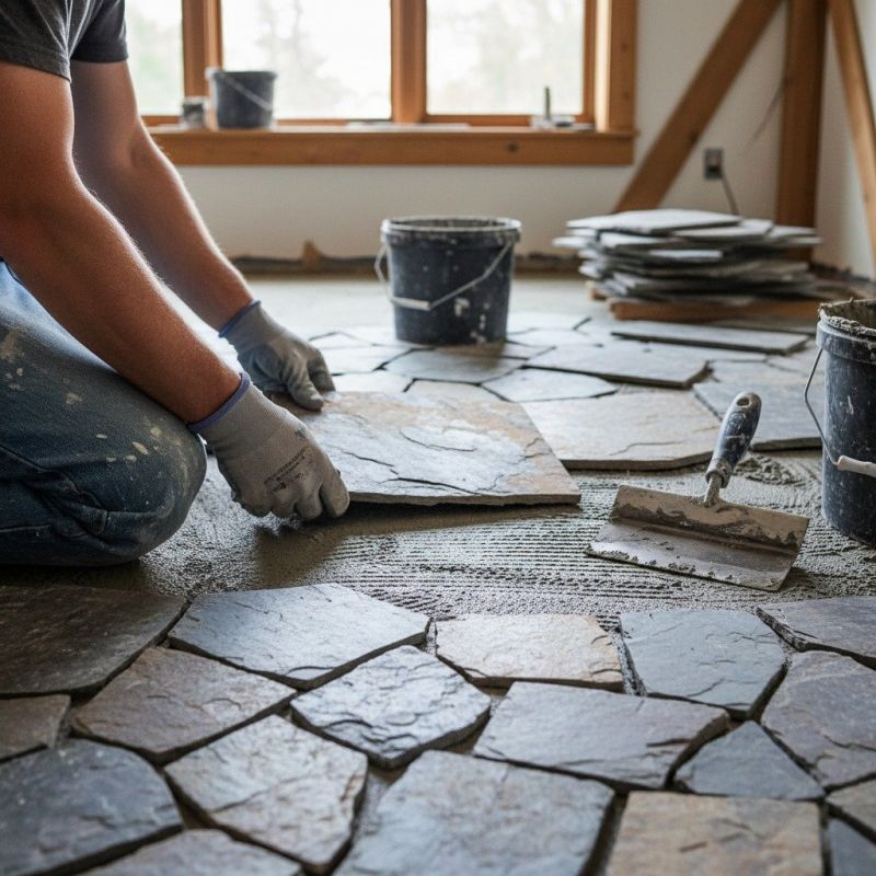Slate Floor Installation in Overland Park, KS
